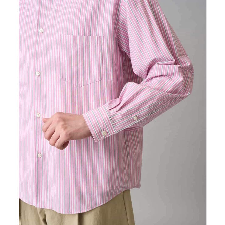 【洗濯機で洗える/毛玉になりにくい】ワイドストレッチストライプシャツ | a.v.v【MEN】 | 詳細画像35 