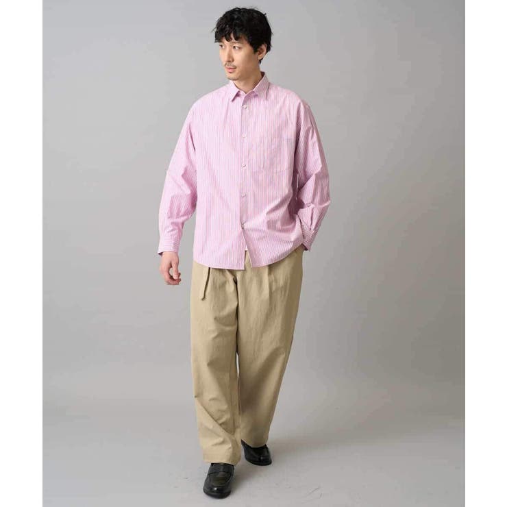 【洗濯機で洗える/毛玉になりにくい】ワイドストレッチストライプシャツ | a.v.v【MEN】 | 詳細画像4 