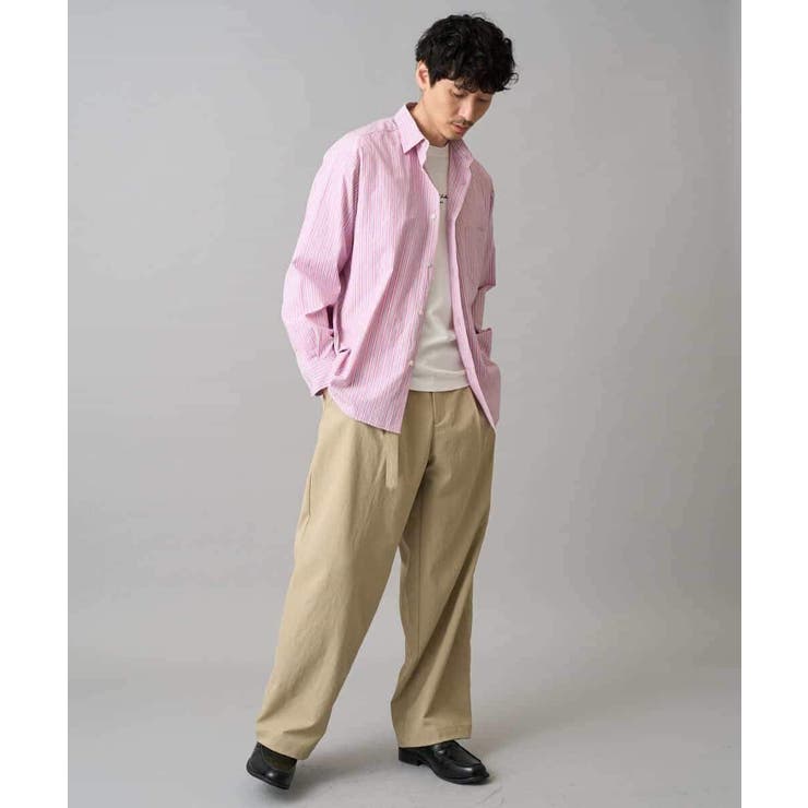 【洗濯機で洗える/毛玉になりにくい】ワイドストレッチストライプシャツ | a.v.v【MEN】 | 詳細画像8 