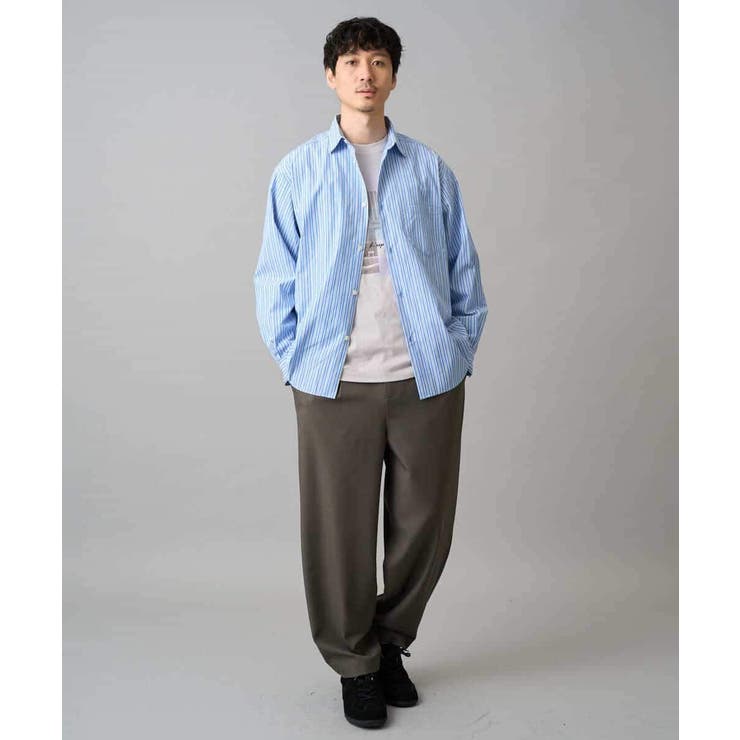 【洗濯機で洗える/毛玉になりにくい】ワイドストレッチストライプシャツ | a.v.v【MEN】 | 詳細画像9 