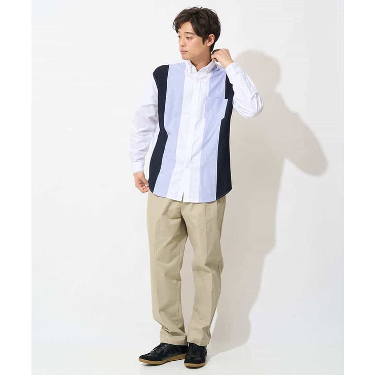 縦切り替えオックスシャツ | a.v.v【MEN】 | 詳細画像4 