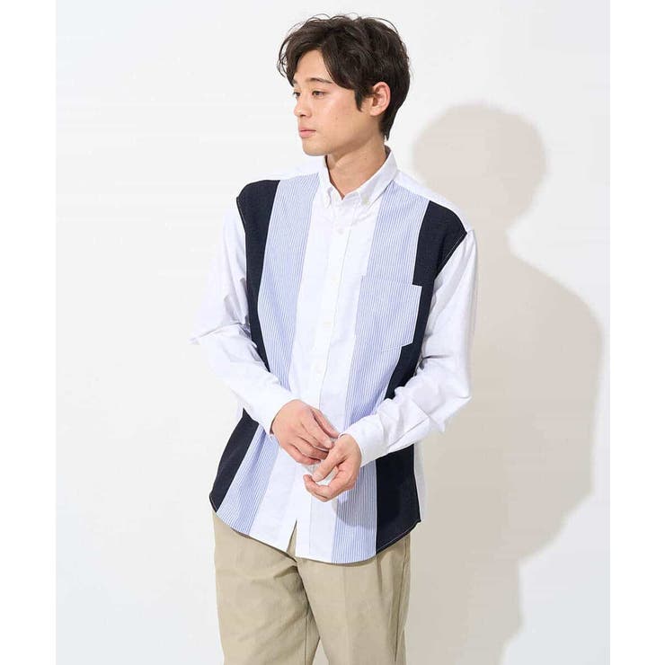 縦切り替えオックスシャツ | a.v.v【MEN】 | 詳細画像7 