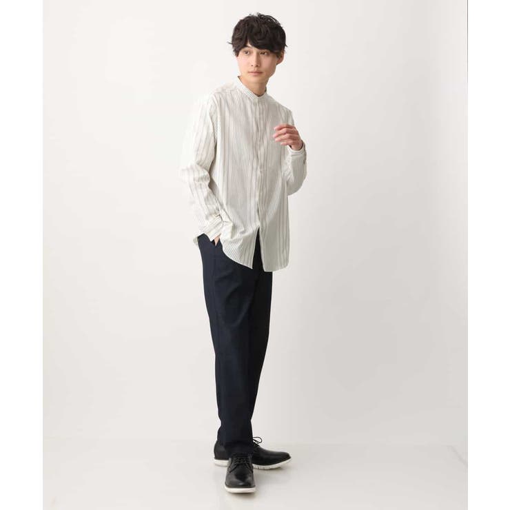 ストライプバンドカラーシャツ[品番：ITKW0015866]｜a.v.v【MEN】（アーヴェヴェ）のメンズファッション通販｜SHOPLIST（ショップリスト）