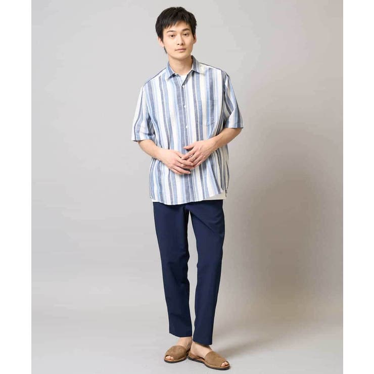 【洗濯機で洗える】マルチストライプワイドシルエットシャツ | a.v.v【MEN】 | 詳細画像11 