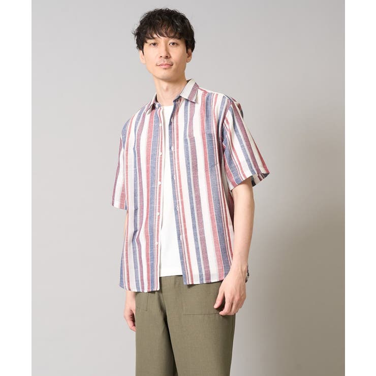 【洗濯機で洗える】マルチストライプワイドシルエットシャツ | a.v.v【MEN】 | 詳細画像14 