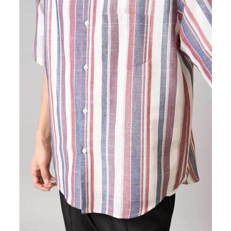 【洗濯機で洗える】マルチストライプワイドシルエットシャツ | a.v.v【MEN】 | 詳細画像20 