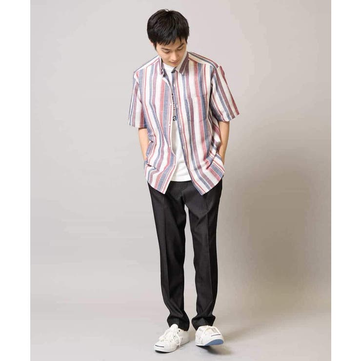 【洗濯機で洗える】マルチストライプワイドシルエットシャツ | a.v.v【MEN】 | 詳細画像7 