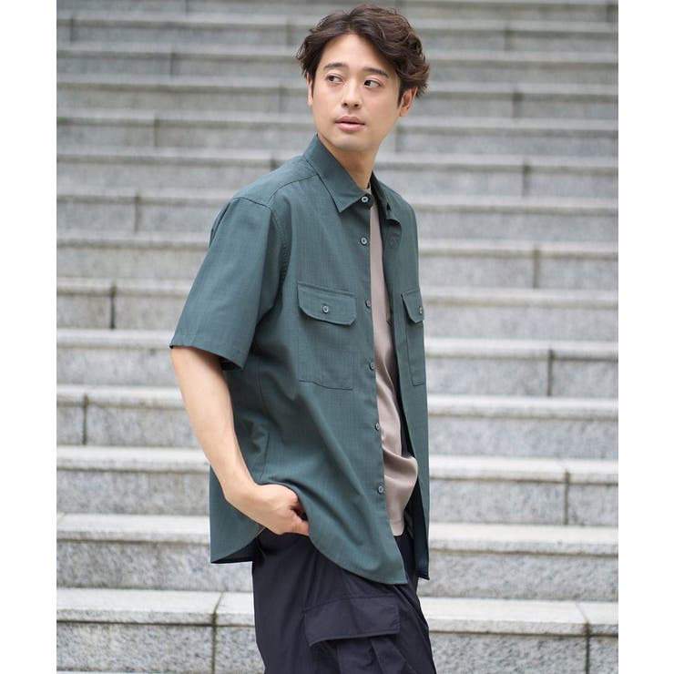 ダークグレー | 【速乾/イージーケア】Wポケットシャツ【夏リライト】 | a.v.v【MEN】