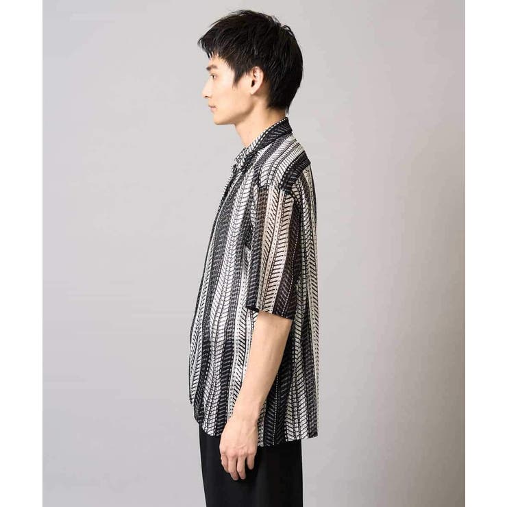 【洗える】ランダムストライプ五分袖オープンカラーシャツ | a.v.v【MEN】 | 詳細画像21 
