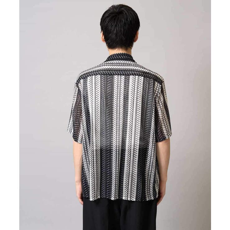 【洗える】ランダムストライプ五分袖オープンカラーシャツ | a.v.v【MEN】 | 詳細画像22 