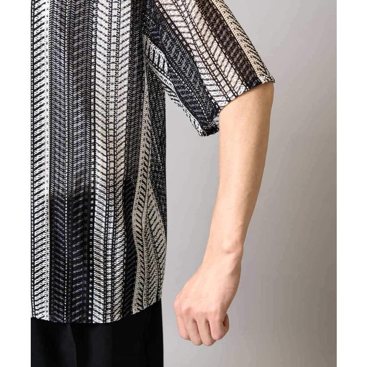 【洗える】ランダムストライプ五分袖オープンカラーシャツ | a.v.v【MEN】 | 詳細画像24 