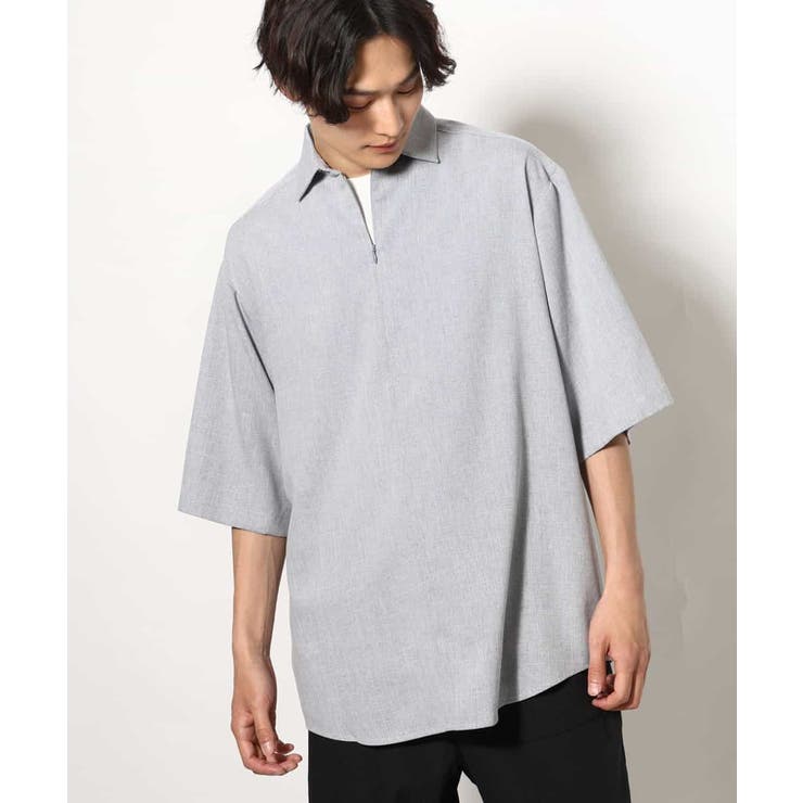 ライトブルー | 【好印象シャツ】スキッパーシャツプルオーバー 五分袖 | a.v.v【MEN】