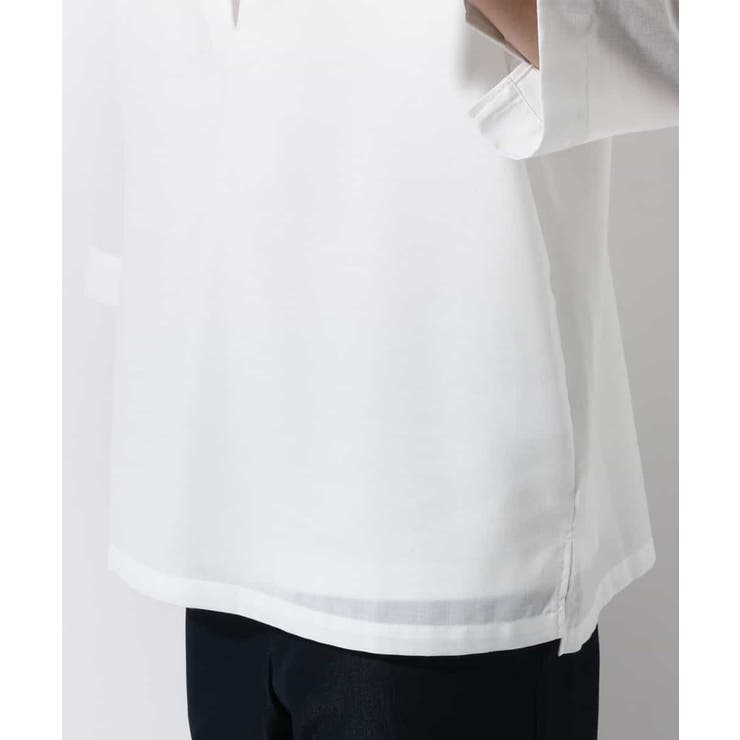 新品 TICCA リネン スキッパーシャツ ホワイト-