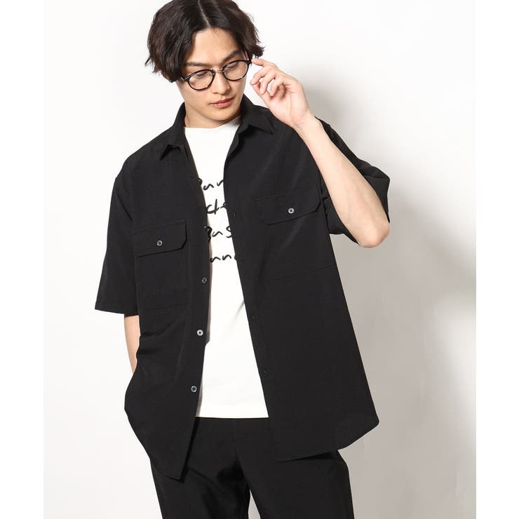 ブラック | 【軽くて涼しい】ダブルポケットシャツ (セットアップ可）リライト シリーズ2 | a.v.v【MEN】