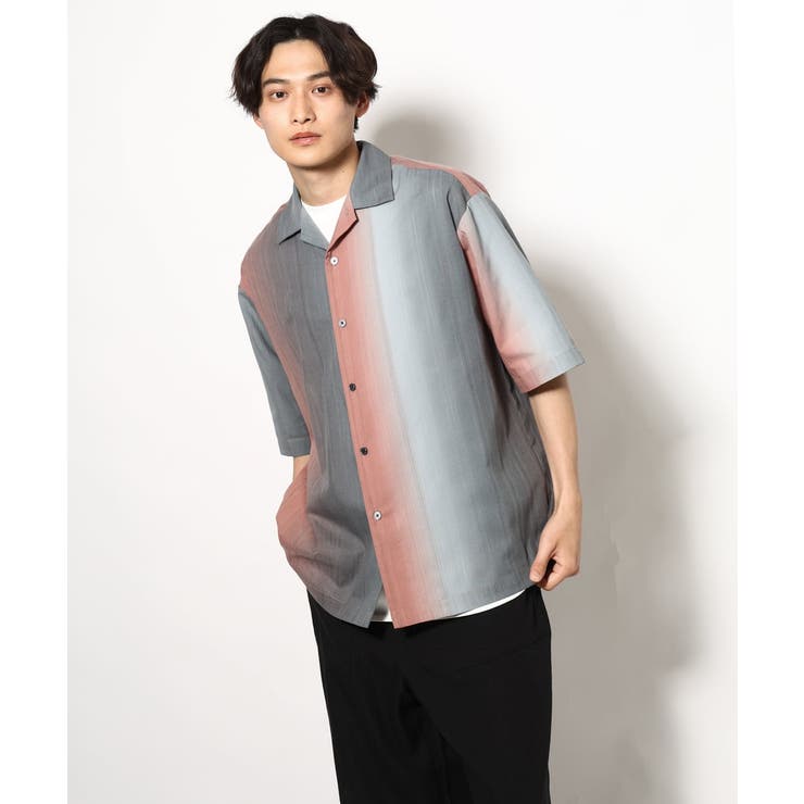 【軽くて涼しい】グラデーションプリントオープンカラーシャツ ５分袖 | a.v.v【MEN】 | 詳細画像10 
