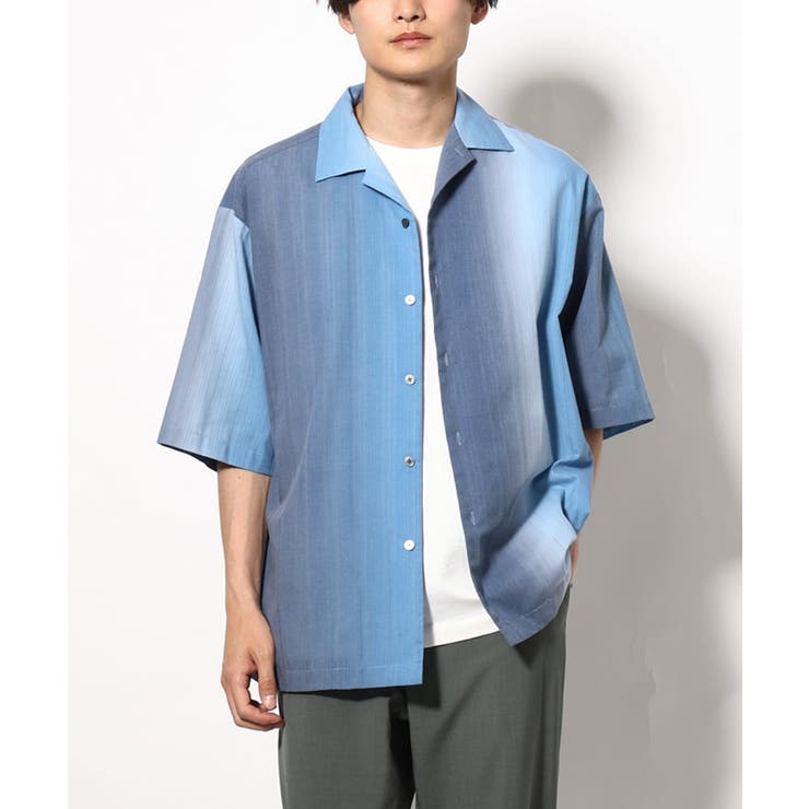 【軽くて涼しい】グラデーションプリントオープンカラーシャツ ５分袖 | a.v.v【MEN】 | 詳細画像11 