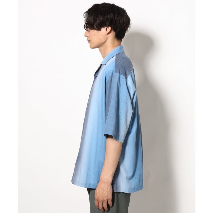 【軽くて涼しい】グラデーションプリントオープンカラーシャツ ５分袖 | a.v.v【MEN】 | 詳細画像14 