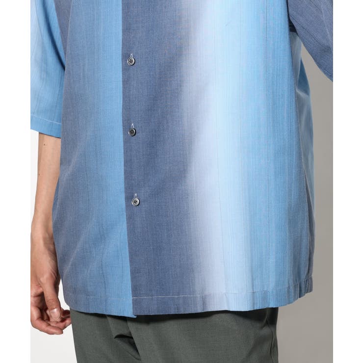 【軽くて涼しい】グラデーションプリントオープンカラーシャツ ５分袖 | a.v.v【MEN】 | 詳細画像18 