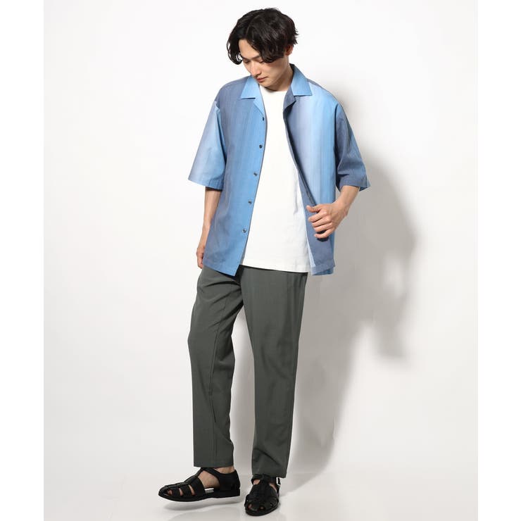 【軽くて涼しい】グラデーションプリントオープンカラーシャツ ５分袖 | a.v.v【MEN】 | 詳細画像3 