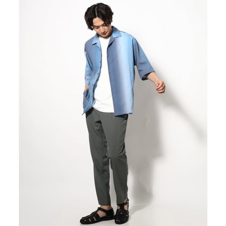 【軽くて涼しい】グラデーションプリントオープンカラーシャツ ５分袖 | a.v.v【MEN】 | 詳細画像4 