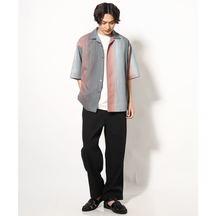 【軽くて涼しい】グラデーションプリントオープンカラーシャツ ５分袖 | a.v.v【MEN】 | 詳細画像5 