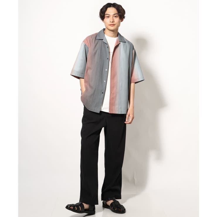 【軽くて涼しい】グラデーションプリントオープンカラーシャツ ５分袖 | a.v.v【MEN】 | 詳細画像6 