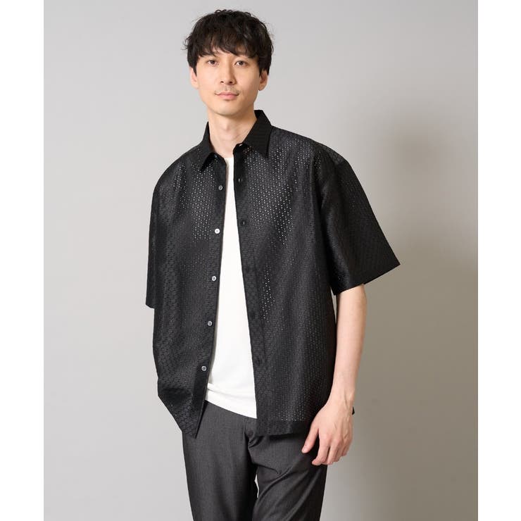 ドットジャカードワイドシルエットシャツ | a.v.v【MEN】 | 詳細画像1 