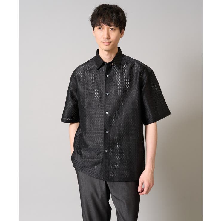 ドットジャカードワイドシルエットシャツ | a.v.v【MEN】 | 詳細画像10 