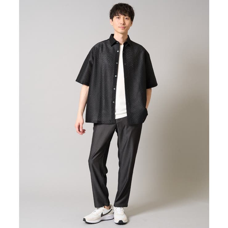 ドットジャカードワイドシルエットシャツ | a.v.v【MEN】 | 詳細画像4 