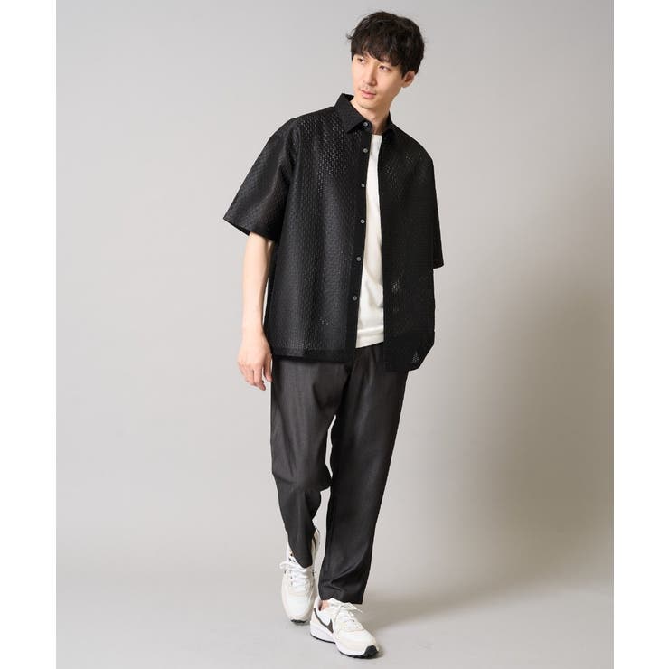 ドットジャカードワイドシルエットシャツ | a.v.v【MEN】 | 詳細画像6 