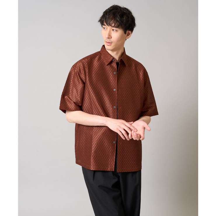 ドットジャカードワイドシルエットシャツ | a.v.v【MEN】 | 詳細画像8 