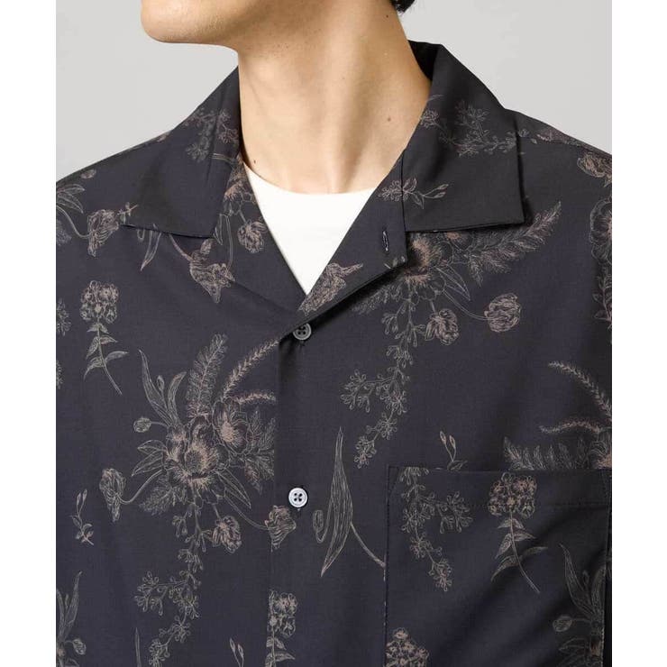 ダークフラワー五分袖オープンカラーシャツ | a.v.v【MEN】 | 詳細画像18 