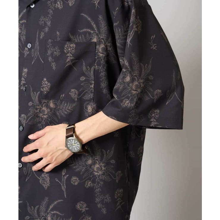 ダークフラワー五分袖オープンカラーシャツ | a.v.v【MEN】 | 詳細画像19 