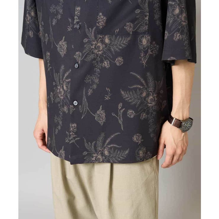 ダークフラワー五分袖オープンカラーシャツ | a.v.v【MEN】 | 詳細画像20 
