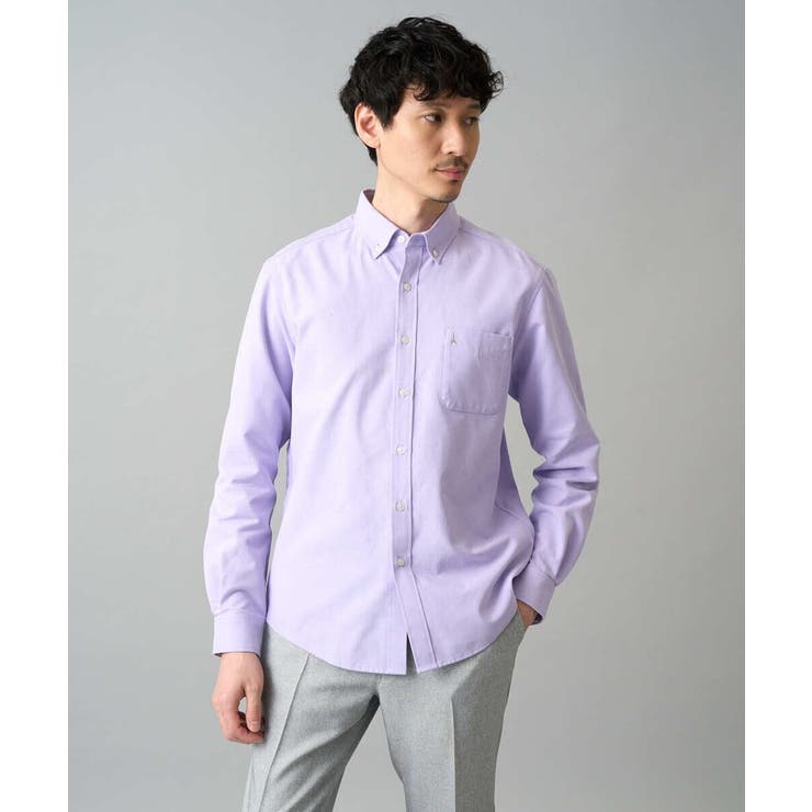 ラベンダー | 【イージーケア/速乾/毛玉になりにくい】ボタンダウンオックスシャツ | a.v.v【MEN】