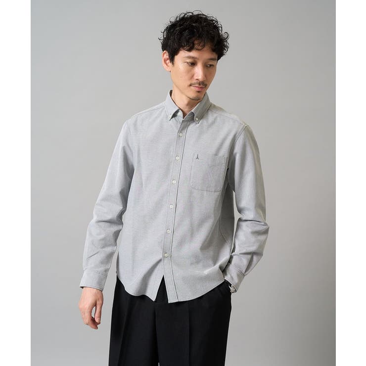 ダークグレー | 【イージーケア/速乾/毛玉になりにくい】ボタンダウンオックスシャツ | a.v.v【MEN】