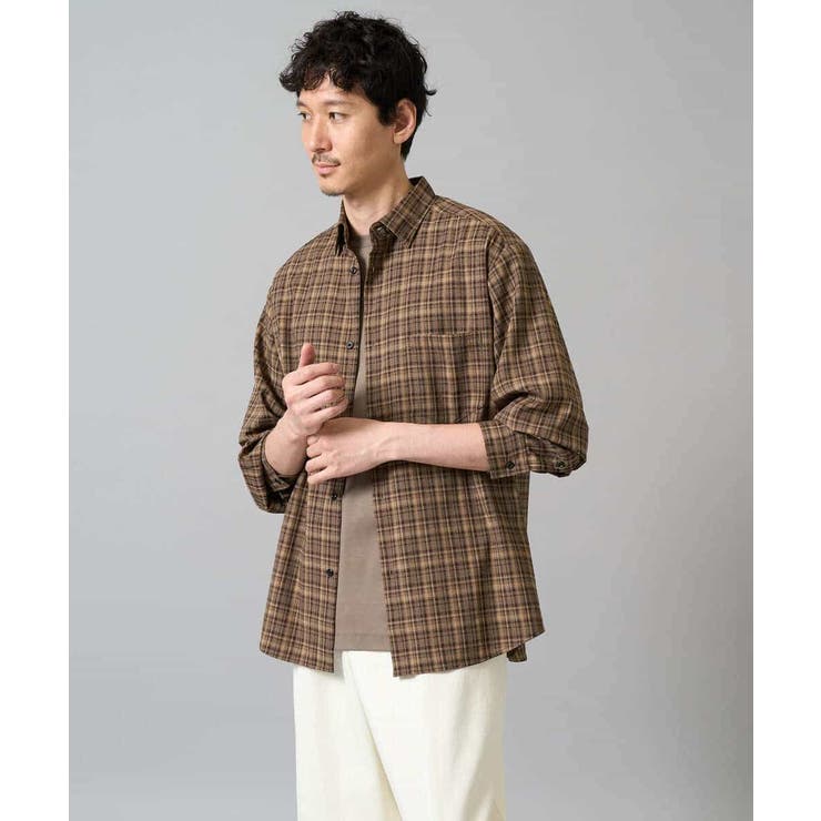 【イージーケア/洗濯機で洗える】チェックワイドシルエットシャツ | a.v.v【MEN】 | 詳細画像12 