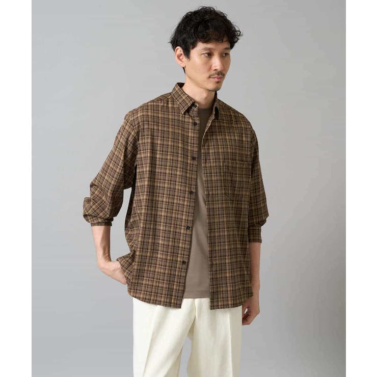 【イージーケア/洗濯機で洗える】チェックワイドシルエットシャツ | a.v.v【MEN】 | 詳細画像13 