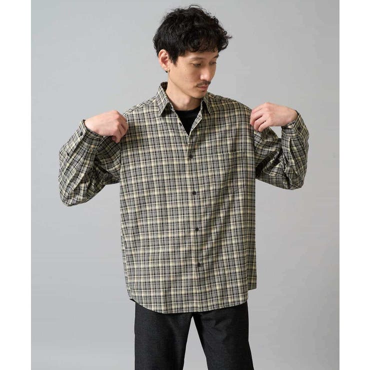 【イージーケア/洗濯機で洗える】チェックワイドシルエットシャツ | a.v.v【MEN】 | 詳細画像17 