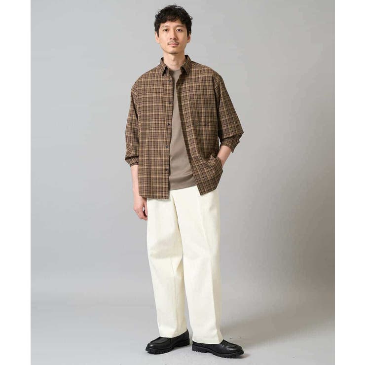 【イージーケア/洗濯機で洗える】チェックワイドシルエットシャツ | a.v.v【MEN】 | 詳細画像2 