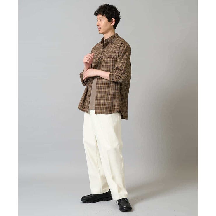 【イージーケア/洗濯機で洗える】チェックワイドシルエットシャツ | a.v.v【MEN】 | 詳細画像4 