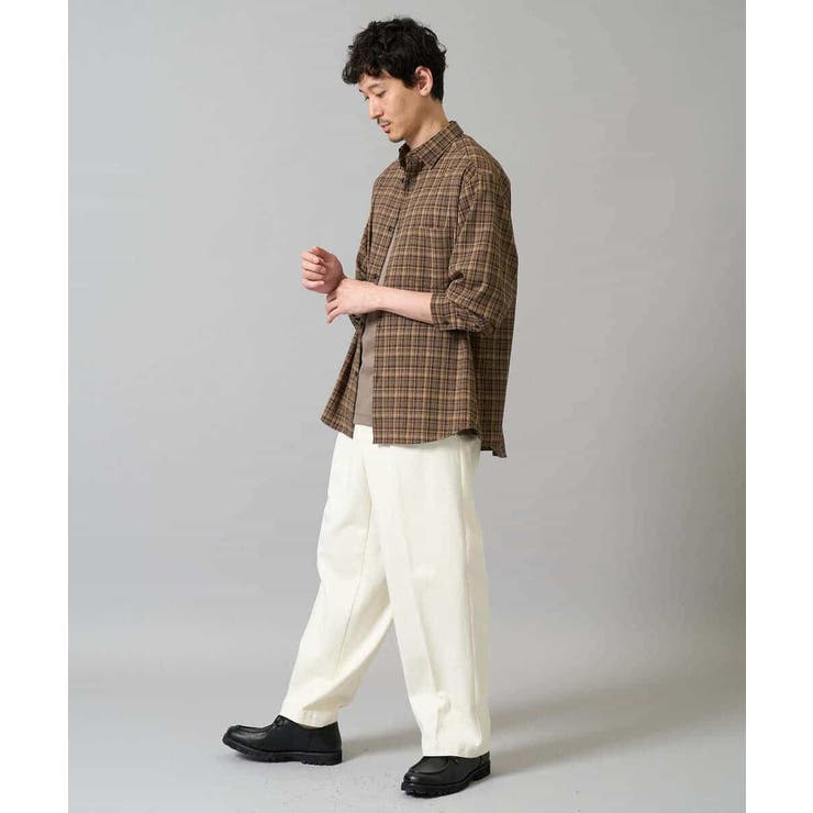 【イージーケア/洗濯機で洗える】チェックワイドシルエットシャツ | a.v.v【MEN】 | 詳細画像5 