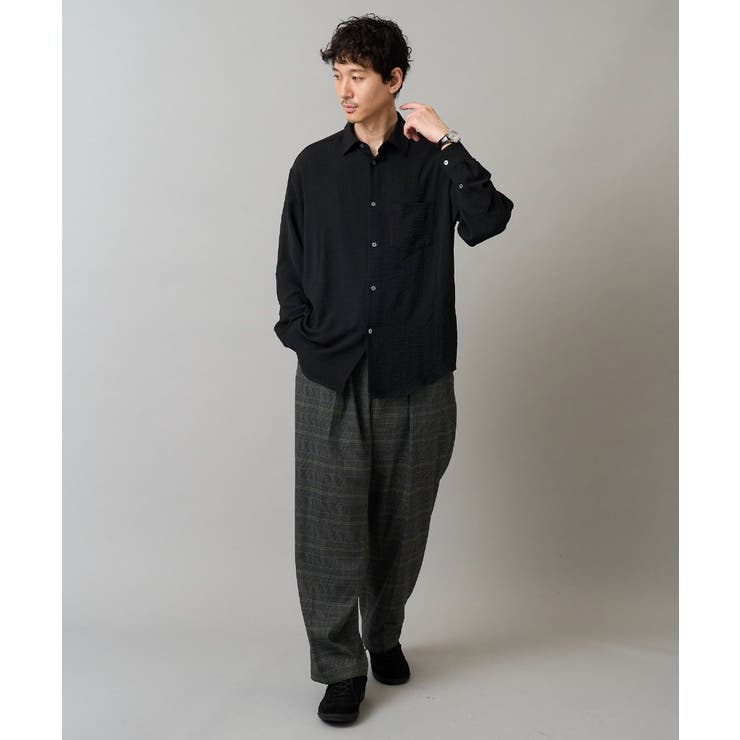 ワッシャーストレッチワイドシルエットシャツ | a.v.v【MEN】 | 詳細画像5 