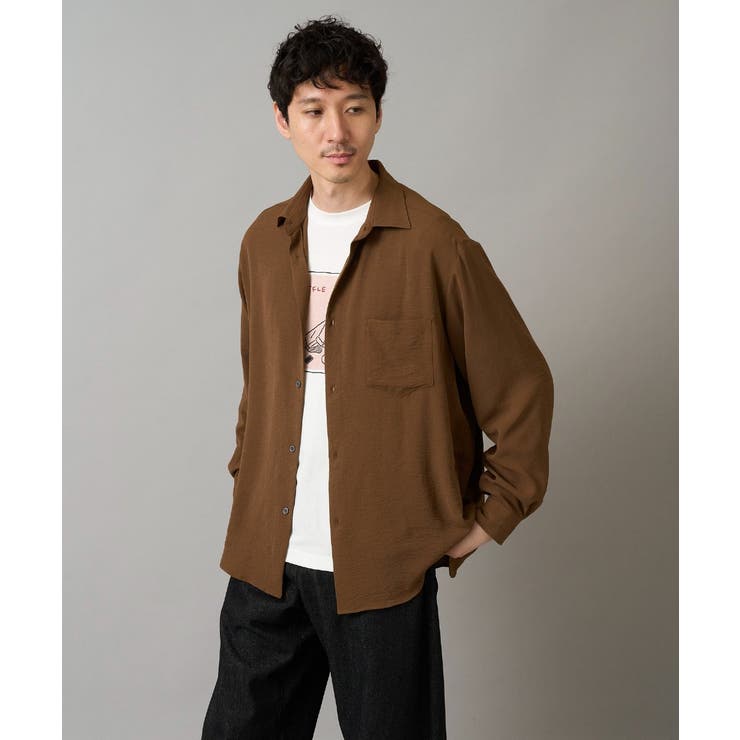 ワッシャーストレッチワイドシルエットシャツ | a.v.v【MEN】 | 詳細画像9 