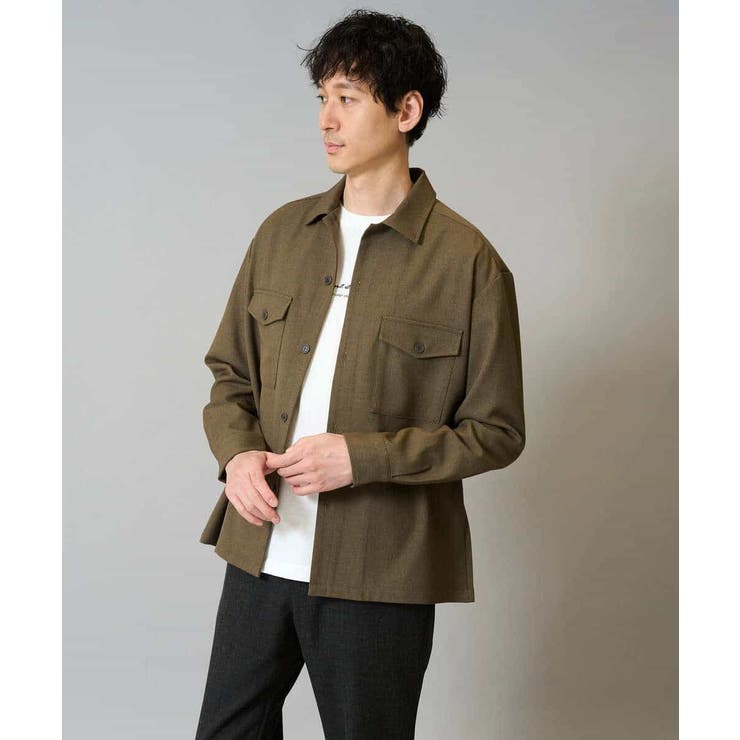 モカブラウン | 【イージーケア シワになりにくい】ダブルポケットシャツ 秋リライト【洗濯機で洗え… | a.v.v【MEN】