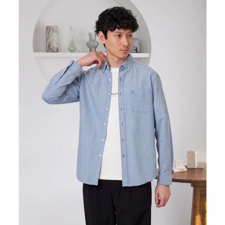 累計22、000枚販売！！ボタンダウンオックスシャツ【速乾 洗濯機で洗える イー… | a.v.v【MEN】 | 詳細画像1 