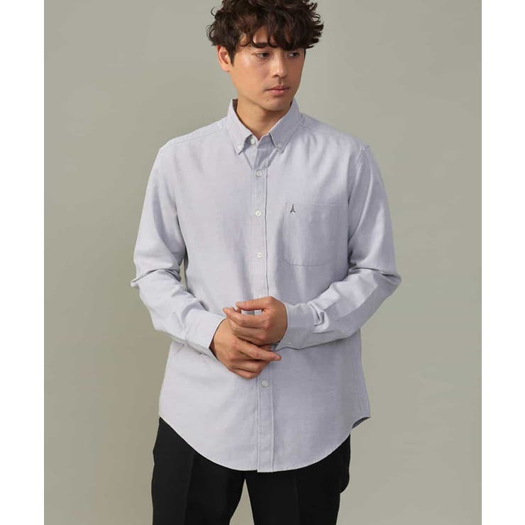 ライトブラウン | 【累計2万枚販売】エッフェル塔刺繍オックスボタンダウンシャツ | a.v.v【MEN】