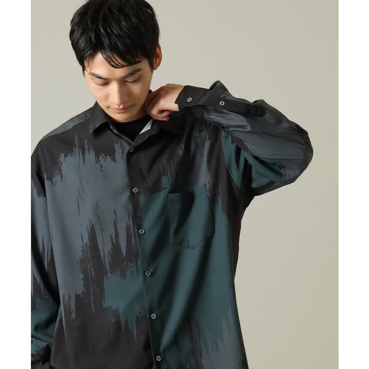 【イージーケア】ペインター柄ワイドシルエットシャツ | a.v.v【MEN】 | 詳細画像1 