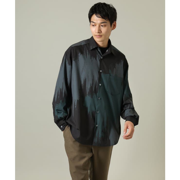 【イージーケア】ペインター柄ワイドシルエットシャツ | a.v.v【MEN】 | 詳細画像10 