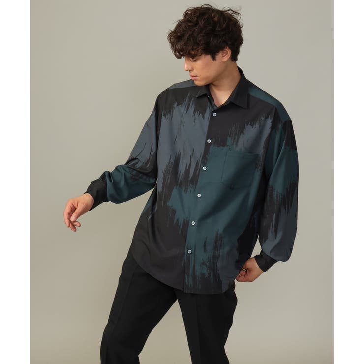 【イージーケア】ペインター柄ワイドシルエットシャツ | a.v.v【MEN】 | 詳細画像12 